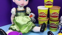 ❤ Frozen Play Doh ❤ Peppa Pig Tea Party Elsa Anna Toddler Dolls Playdough Food Cookies