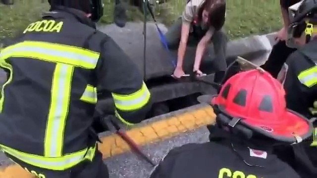 Полицейский обнаружил застрявшую собаку. Но когда он подошел ближе, открылась шо