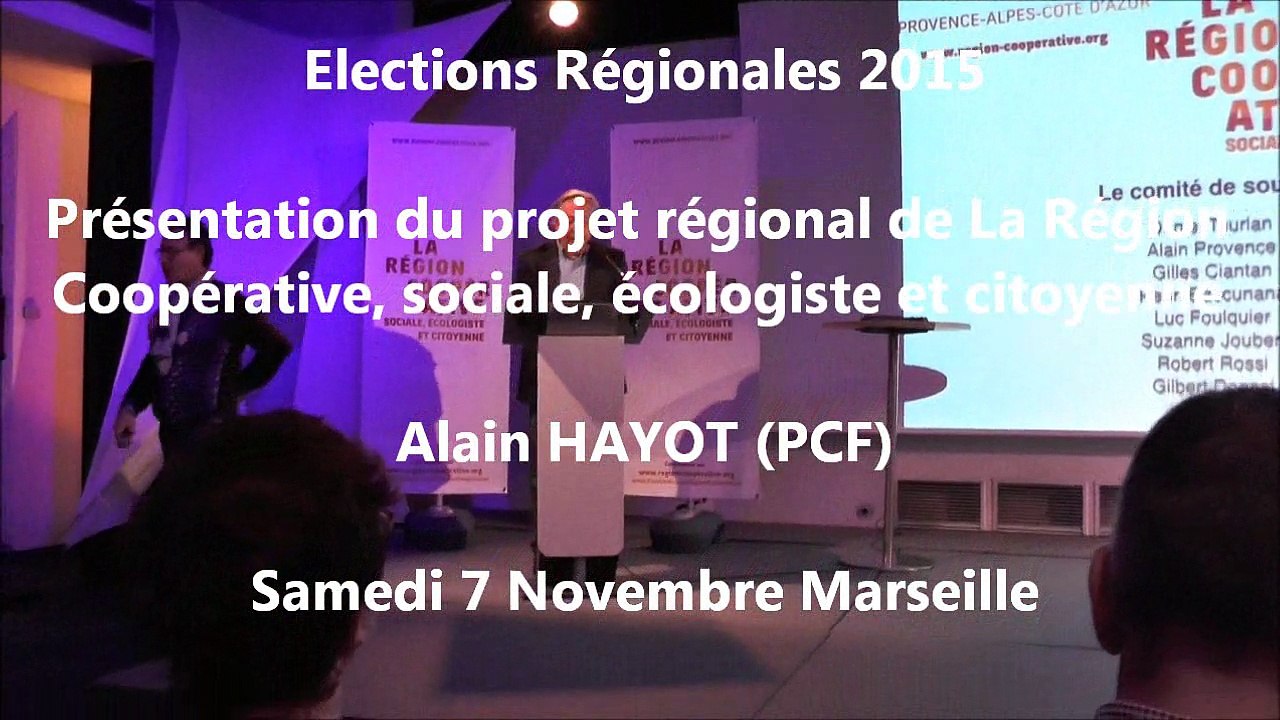 Alain-HAYOT / Elections régionales  PACA/Meeting / 1er décembre 2015 / Marseille