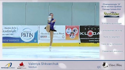 CSA2016-Québec, Novice Dames Libre Échauffement 4