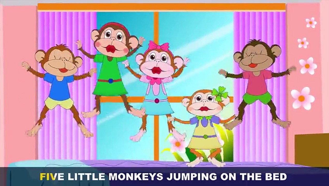 Kids Nursery Rhymes Five Little Monkeys Jumping On The Bed lyrics