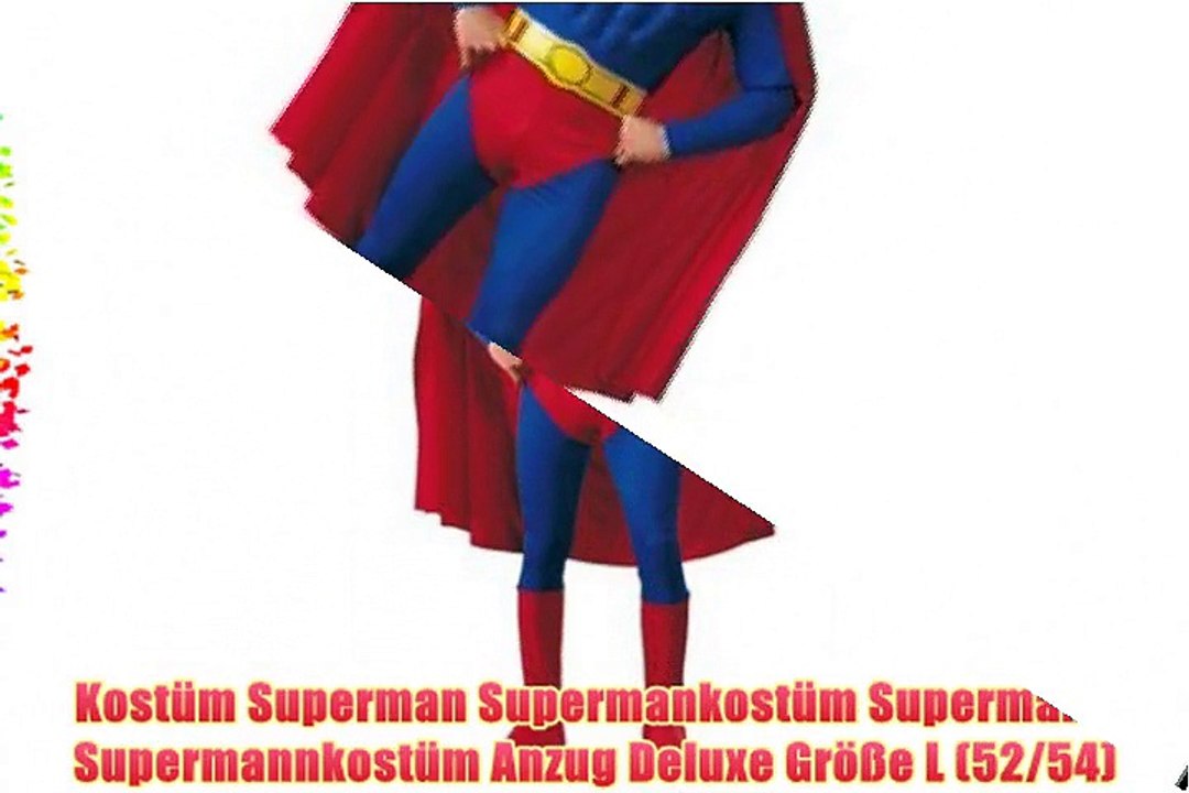 Kost?m Superman Supermankost?m Supermann Supermannkost?m Anzug Deluxe Gr??e L (52/54)