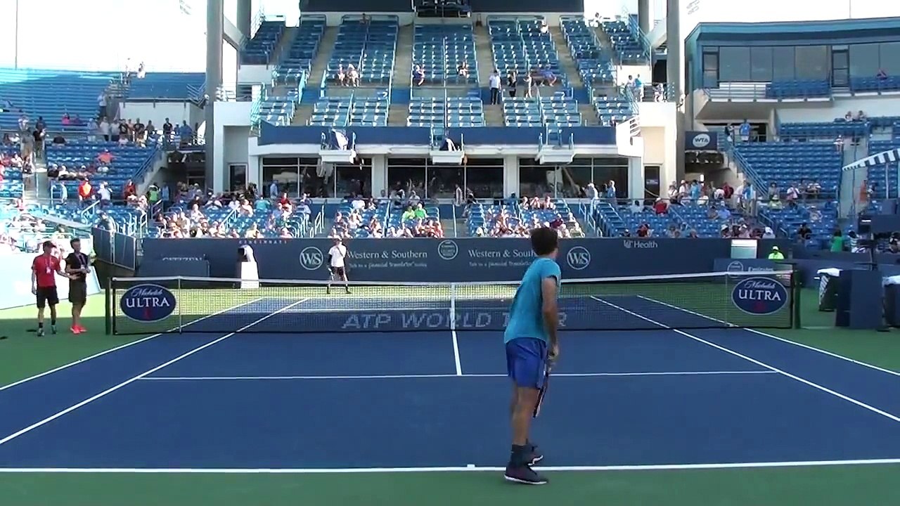 Roger Federer Serve Practice at Cincinnati 2015