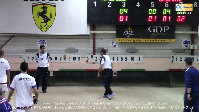 Quatrième tour intégral, Aix-les-Bains contre CRO Lyon, Club Elite Masculin J4, Sport Boules, Saison 2015-2016