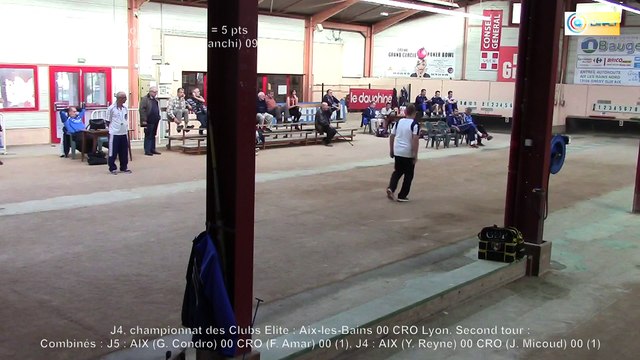 Second tour, point de précision, Aix-les-Bains contre CRO Lyon, Club Elite Masculin J4, Sport Boules, Saison 2015-2016