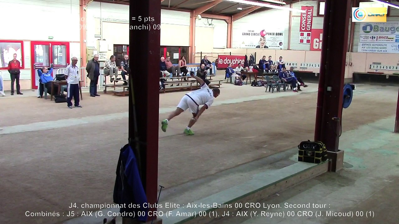 Second tour intégral : Aix-les-Bains contre CRO Lyon, Club Elite Masculin J4, Sport Boules, Saison 2015-2016