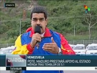 Venezuela: Maduro se solidariza con el pueblo de Mérida tras sismo