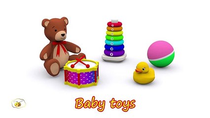 Learn colors and numbers for kids in English. Ring stacker. Cartoons for babies 1 year