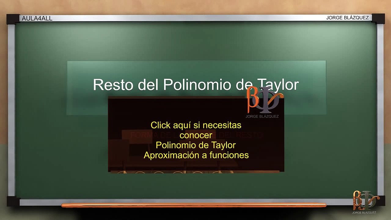 Resto del polinomio de Taylor - forma de Lagrange del resto