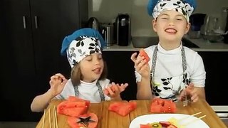 How to make HEALTHY FRUIT POPS super easy Tutorial by Charli & Ashlee