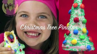 CHRISTMAS TREE PINATAS! Make these yummy xmas trees with a treat inside how to baking