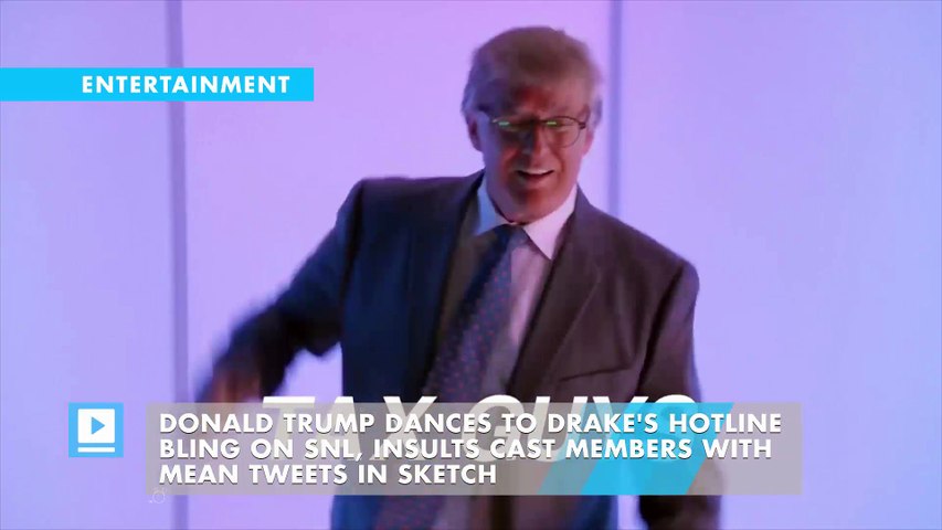 Donald Trump Dances To Drake S Hotline Bling On Snl Insults Cast Members With Mean Tweets In Sketch Video Dailymotion