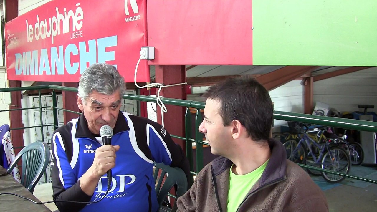 Interview Guy Burnat, président d'Aix-les-Bains, lors du match Aix-les-Bains contre CRO Lyon, Sport Boules, Aix 2015