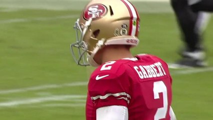49ers Blaine Gabbert completes pass on scramble