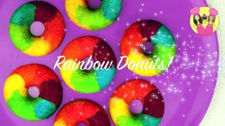 RAINBOW DONUTS How to make rainbow cake doughnuts the easy way yummy