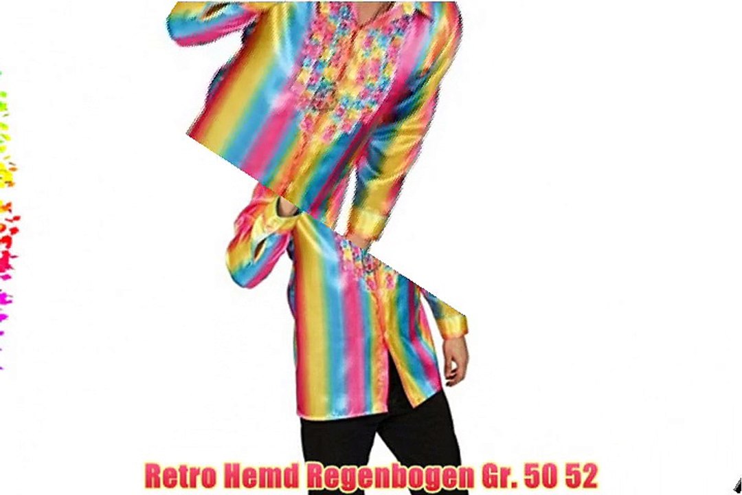 Retro Hemd Regenbogen Gr. 50 52