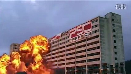 Building & Bridge Explosion Video With Debris Falling Sound