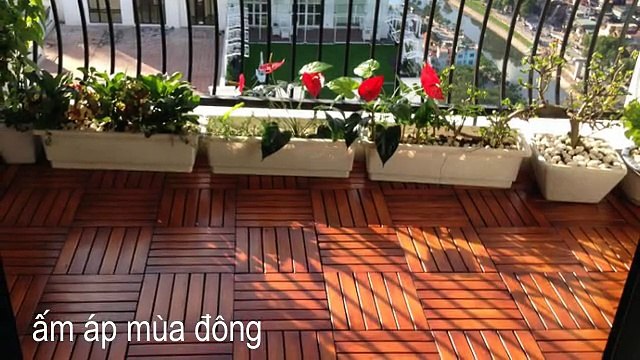 Sàn Gỗ Tự Nhiên Ngoài Trời Trang Trí Ban Công Căn Hộ Chung Cư