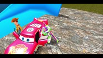 Toy Story Woody & Buzz Lightyear w/ Custom Disney Pixar Cars Lightning Flash McQueen & Kid