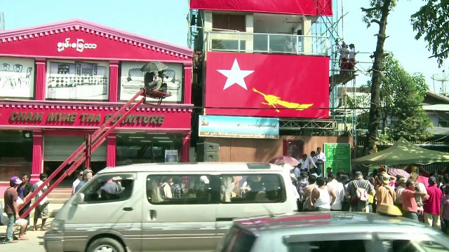 Myanmar opposition leader Suu Kyi hints at poll victory