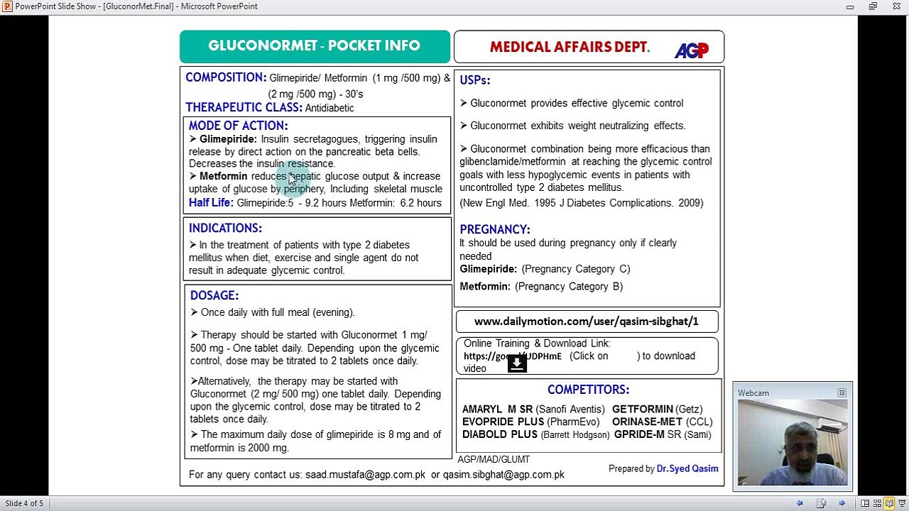 Gluconormet Pocket Info Training by Dr. Saad Mustafa