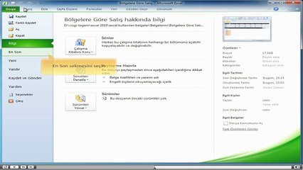 Excel, Baslangıc_1-Çalışma Alanı_2-Backstage Görünümünü Tanıma