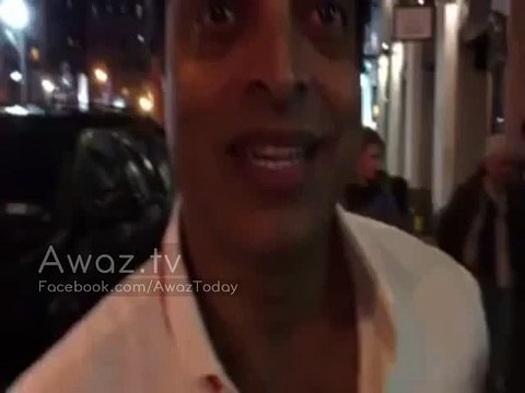 Shoaib Akhter Being Shoaib Akhter - see Graeme Swann and Shoaib Akhtar Changintg Pakistan Zindabad in USA