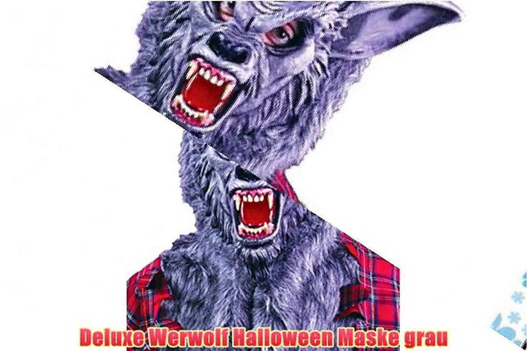 Deluxe Werwolf Halloween Maske grau