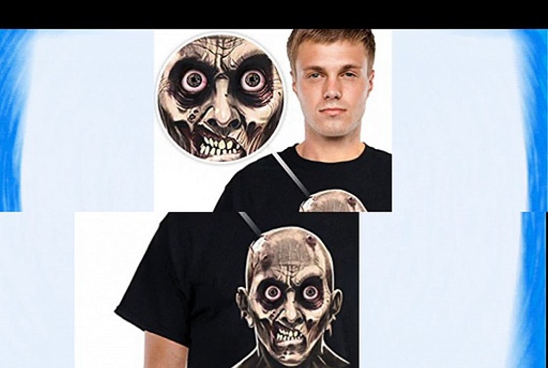 Digital Dudz Bewegliche Augen T-Shirt Halloween Irrer Zombie M