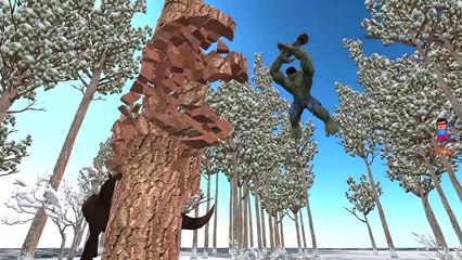 Dinosaurs Vs Hulk Finger Family Nursery Rhymes | Super Hero Fights 3D