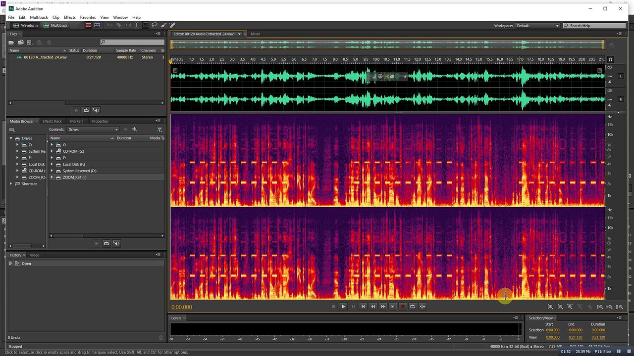 Removing beeping beeps you  footage with Audition