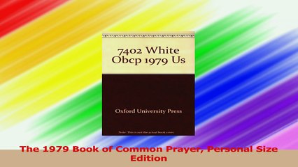 The 1979 Book of Common Prayer Personal Size Edition Ebook Free