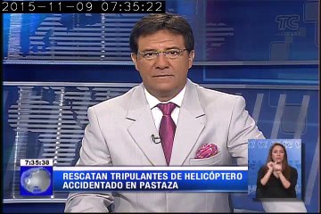 Rescatan tripulantes de helicóptero accidentado en pastaza