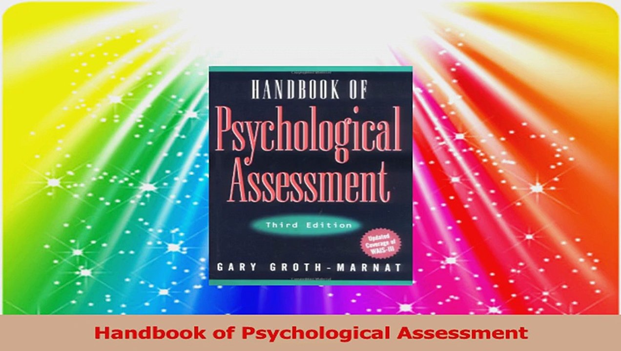Handbook of Psychological Assessment Ebook Free