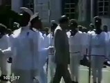 This video dates backs to 1987 when Indian Prime Minister Rajiv Ghandi visited Sri lanka and was hit by a Sri Lankan sol