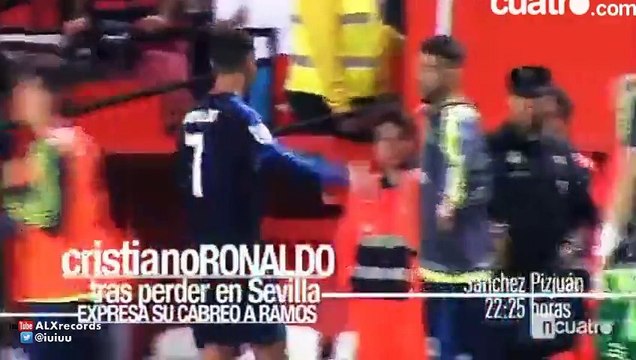 El enfado de Cristiano Ronaldo con Sergio Ramos en el Pizjuán ante Sevilla
