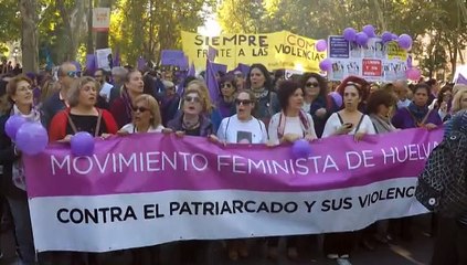 Protest against domestic violence in Madrid