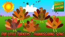5 Little Turkeys - Thanksgiving songs for children