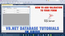 P(6) VB.NET Database Tutorial In Urdu - How to add validation to your form