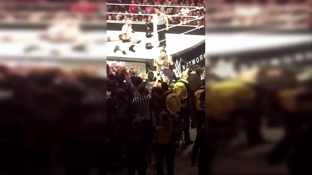 Wayne Rooney slapping Wade Barrett at WWE Raw 9th November 2015