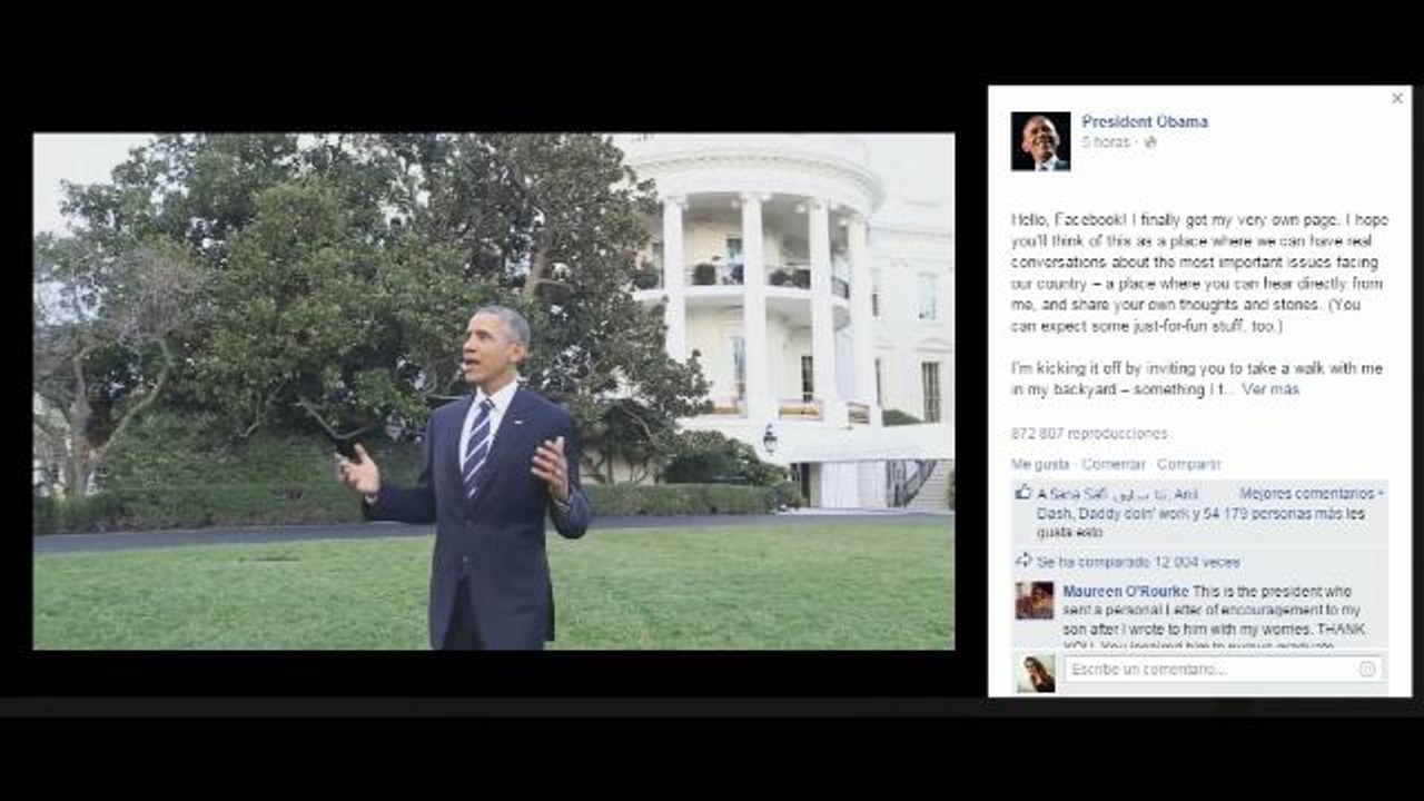"¡Hola Facebook!", el saludo de Obama desde su nueva página personal-