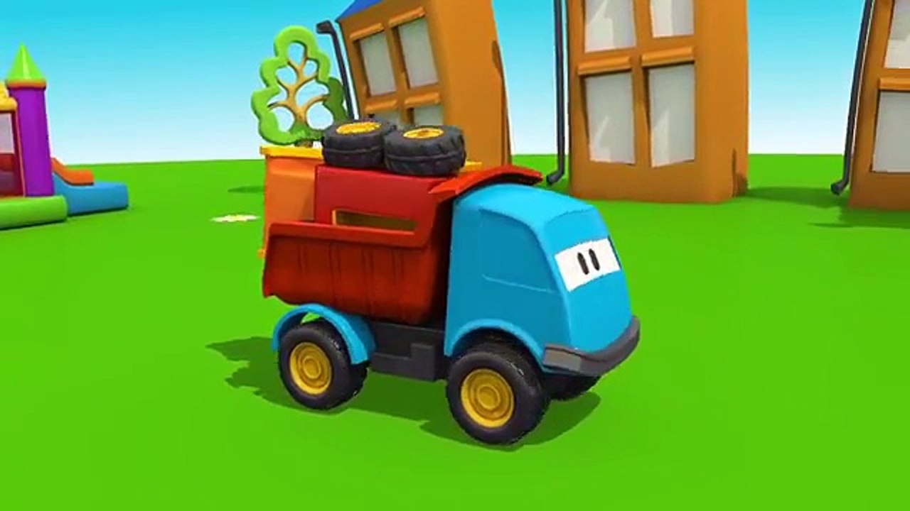 Kid's 3D Construction Cartoons for Children 13 - Leo builds a CRANE