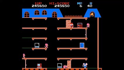 Mappy Playthrough [NES] - Level 40-50 1/2