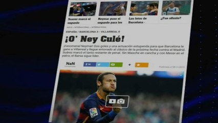 Golaço de Neymar contra o Villarreal repercute na imprensa internacional