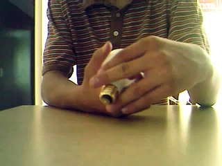 Kinetic energy makes a lightbulb light up magic trick