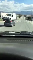 Car Carries Truck Down The Street-Funny Entertainment Videos-by Funny Videos Collection