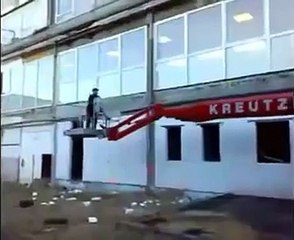 Cherry Picker Fail Sends Operator Flying-Funny Entertainment Videos-by Funny Videos Collection