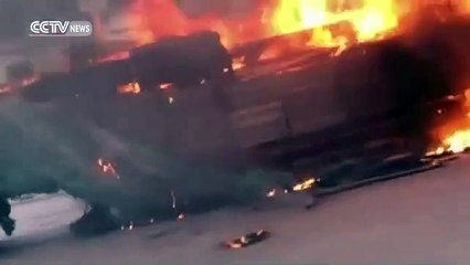 Semi Truck Catches Fire While Traveling Through Tunnel-Funny Entertainment Videos-by Funny Videos Collection