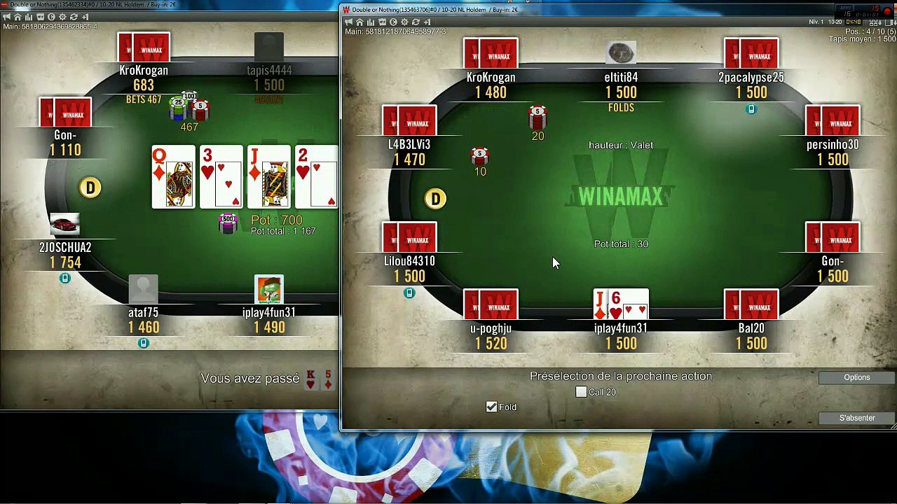 Poker4you épisode 9 SNG Double up Full ring