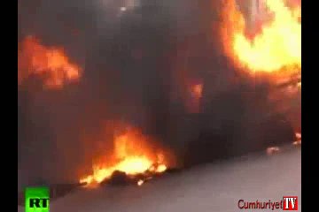 Tünelin içinde alev alan TIR böyle görüntülendi